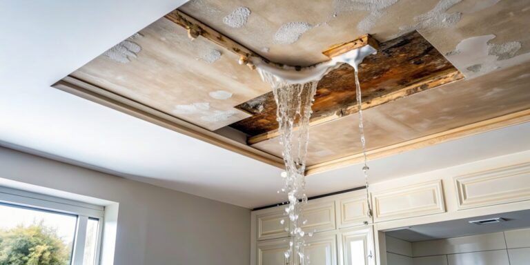 Severe ceiling water damage inside residential home requiring emergency water extraction, structural drying, and restoration services from Paul Davis Restoration of DuPage County